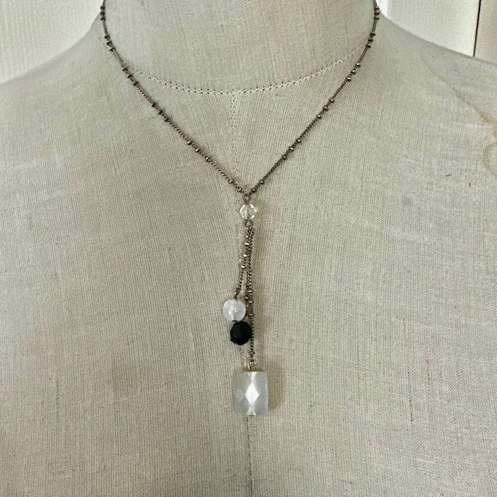 Baked Beads Glass & Mixed Bead Y-Necklace